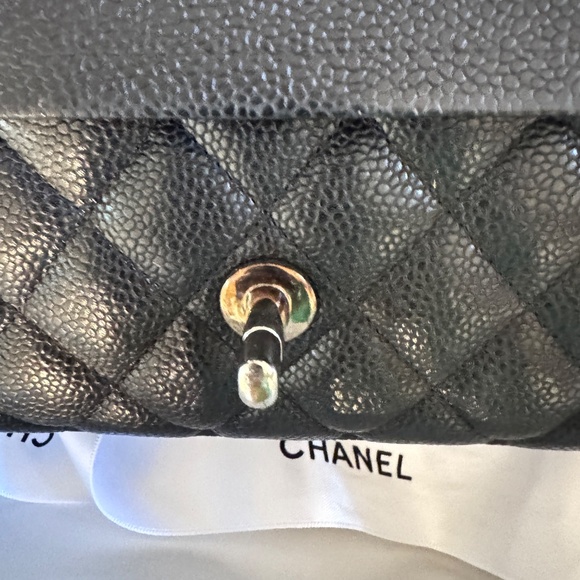 CHANEL - Classic Medium Flap, Caviar Black Leather, Silver Hardware, Full Set - Picture 11 of 16